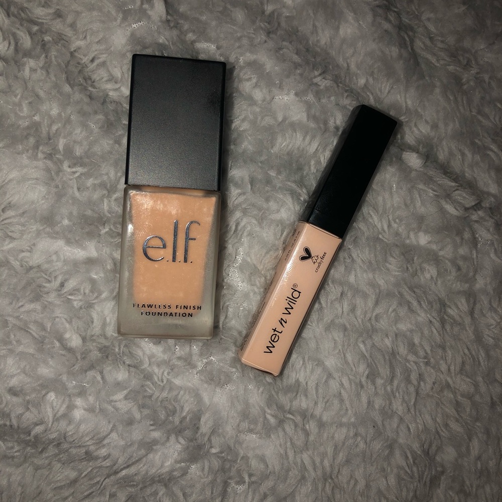 elf foundation and wet n wild concealer